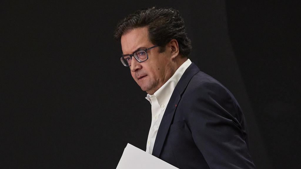 El ministro para la Transformación Digital, Óscar López, en la presentación del último balance del Plan contra las estafas telefónicas.