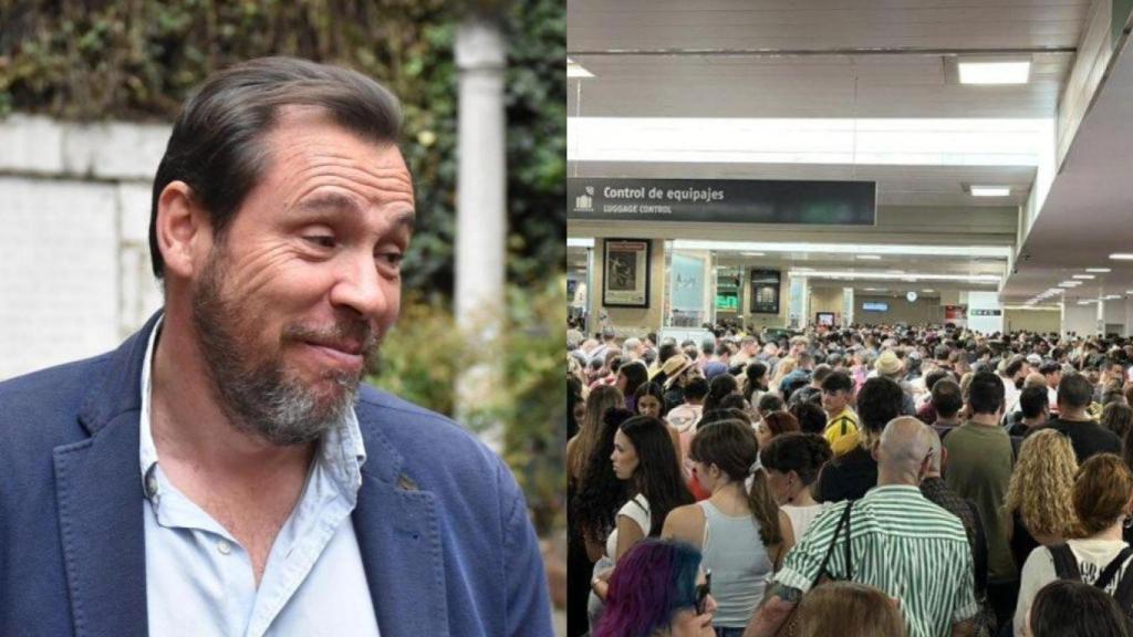 Montaje de Óscar Puente con la estación de Chamartín (Madrid)