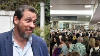 Montaje de Óscar Puente con la estación de Chamartín (Madrid)