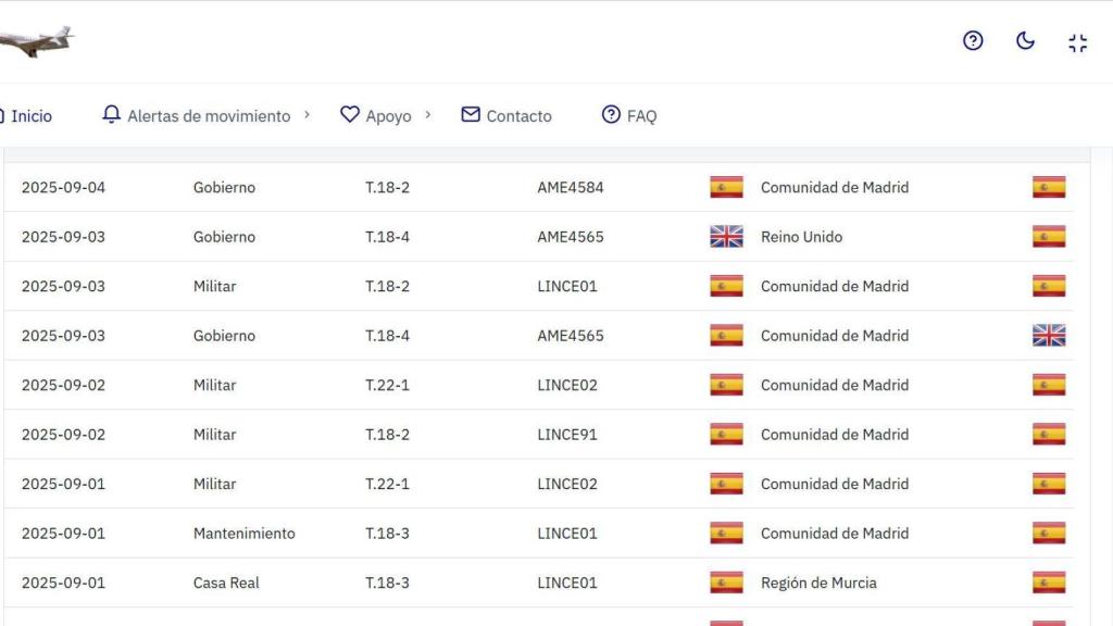 Captura de la web Falcon Despega