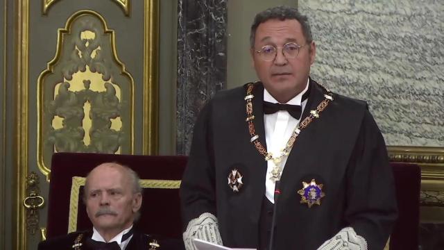 El fiscal general Álvaro García Ortiz durante su discurso en el Supremo.