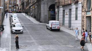 Taxistas en la parada junto a la plaza de Zocodover, en Toledo.