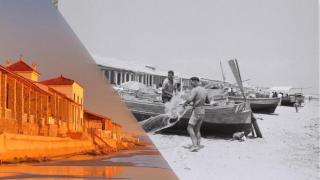 La regresión de la playa de Babilonia en Guardamar, recientemente y en una imagen histórica.