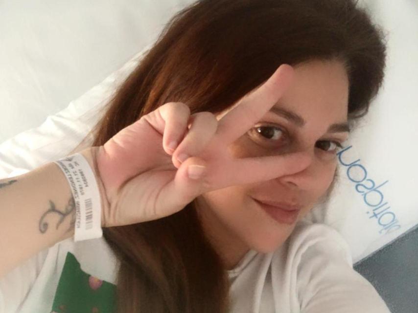 Inma Fernández en su último día en el hospital tras superar el síndrome de abstinencia por el fentanilo.
