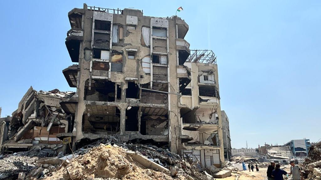 Viviendas destruidas de Jabalia (ciudad palestina ubicada al norte de Gaza)