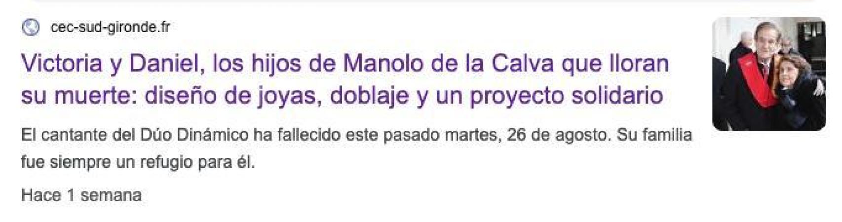 Artículo clonado por los atacantes y posicionado en Google