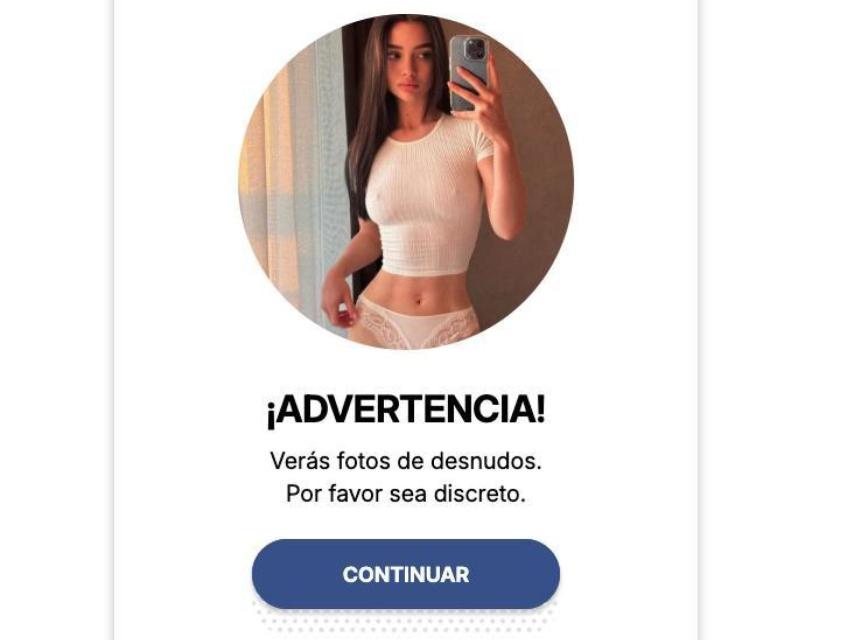 Una de las páginas pornográficas a la que es redirigido el usuario