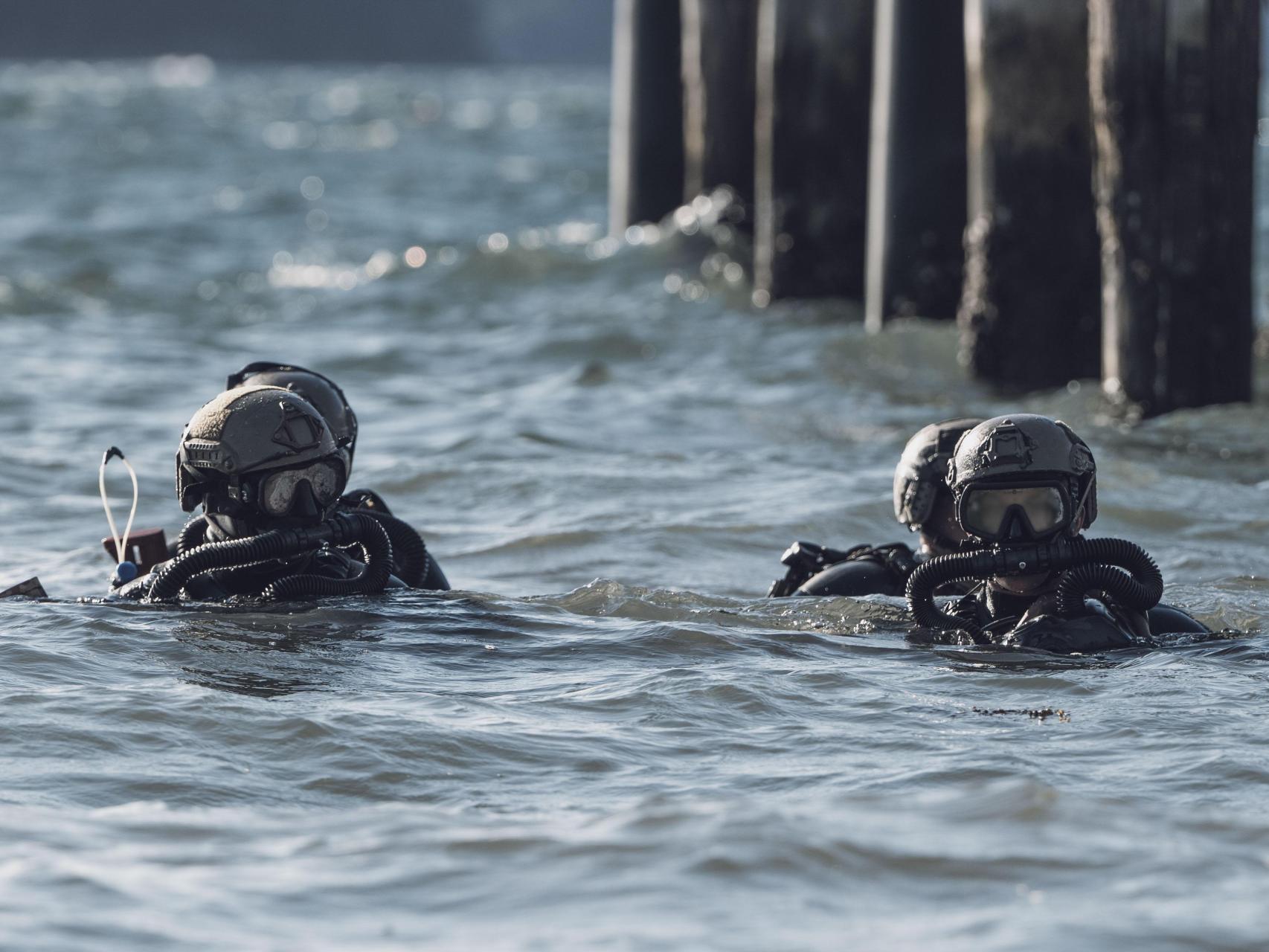 Un grupo de Navy Seals durante una formación.