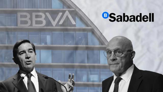 Los presidentes del BBVA, Carlos Torres (izq.), y del Banco Sabadell, Josep Oliu, en un montaje.