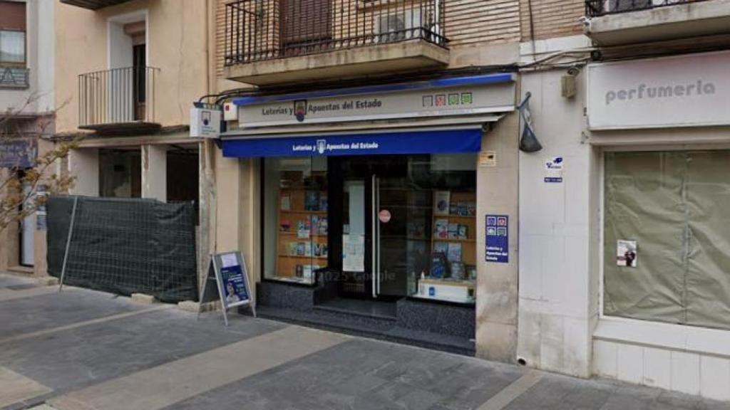 Fachada de la administración de lotería, en Tarazona (Zaragoza).