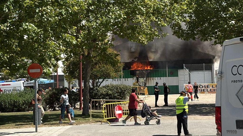 Incendio en la caseta de Andalucía de la feria de Valladolid