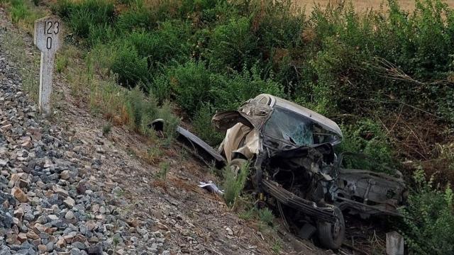 Coche arrollado por el tren. Foto: CPEIS Toledo.