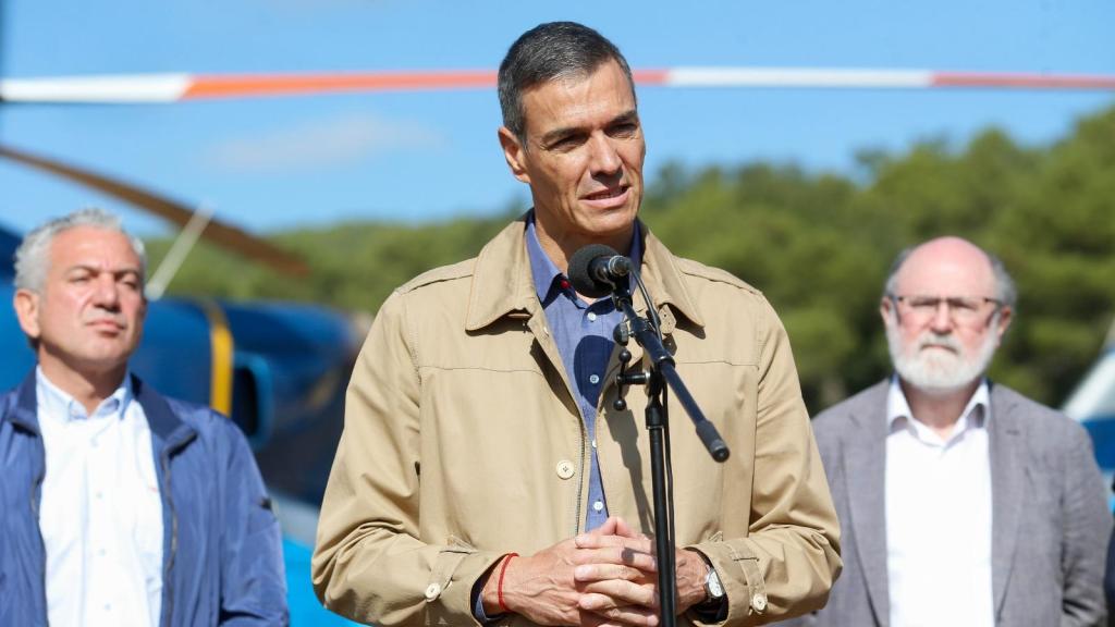 El presidente del Gobierno, Pedro Sánchez, este viernes en Tabuyo del Monte (León).