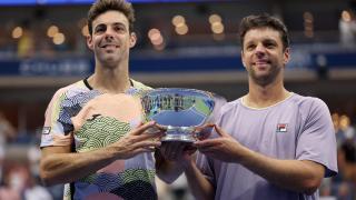 Granollers y Zeballos celebran la victoria en la final del US Open dobles masculino.
