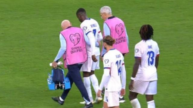 Dembélé se marcha lesionado contra Ucrania.