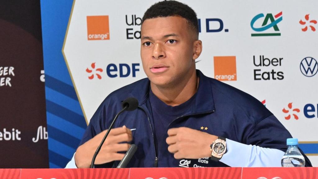 Mbappé, durante una rueda de prensa.