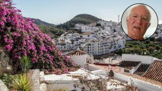 Montaje de Cristoph y la localidad de Frigiliana.