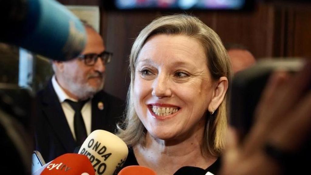 Isabel Blanco, presidenta de la Junta de Castilla y León, en Ponferrada