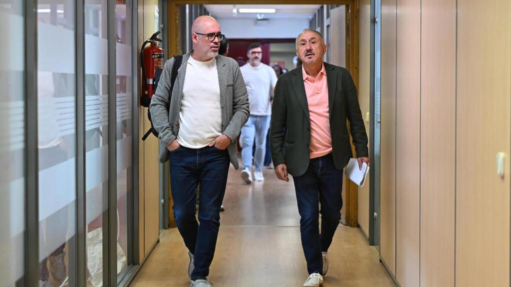 Unai Sordo (CCOO) y Pepe Álvarez (UGT).