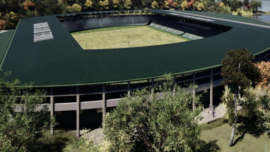 Recreación de la nueva cubierta del estadio de A Malata en Ferrol.