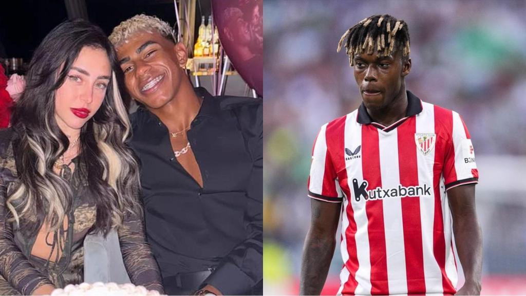 Imagen de Nicki Nicole junto a Lamine Yamal y Nico Williams.