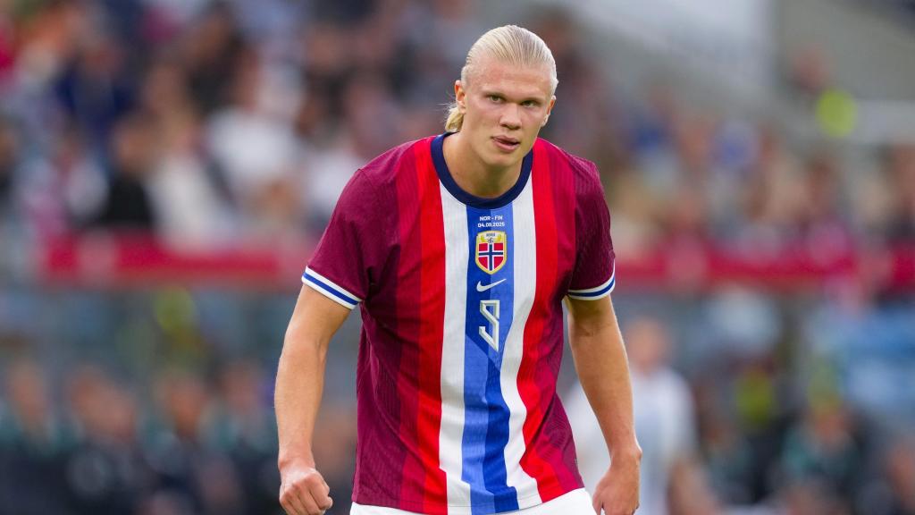 Haaland, durante un partido con la selección de Noruega.