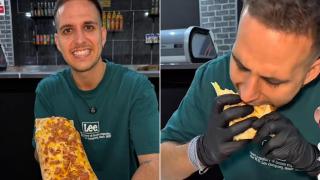 El influencer 'Gaskritiko' probando los nuevos tacos franceses que han llegado a Zaragoza