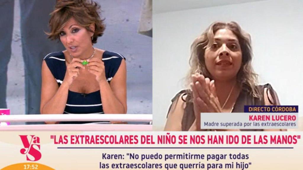 Karen Lucero en el programa 'Y Ahora Sonsoles'