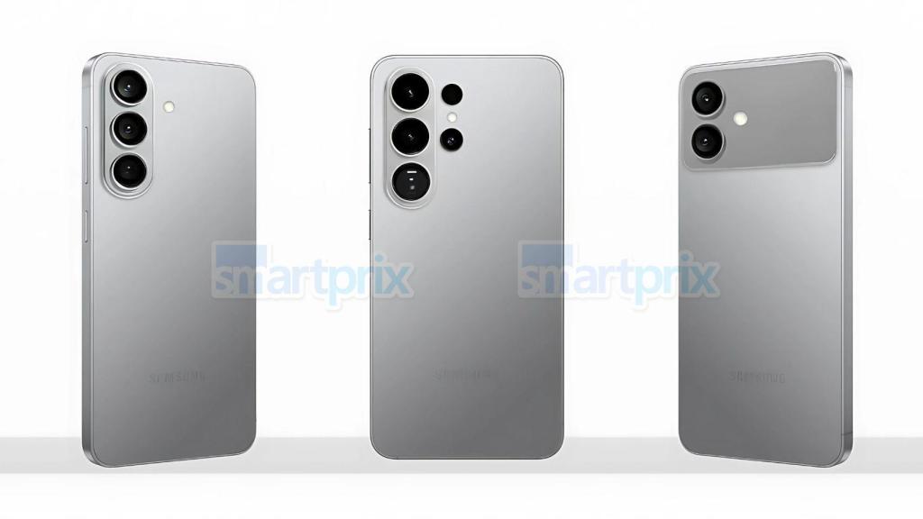 Imagen renderizada de los Galaxy S26 Pro, Galaxy S26 Ultra y Galaxy S26 Edge