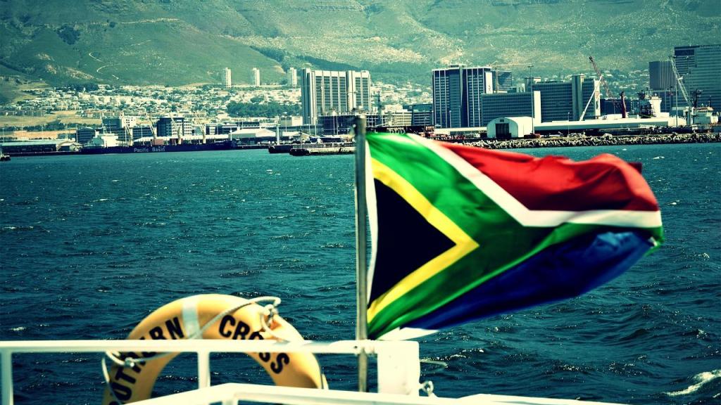La bandera de Sudáfrica.