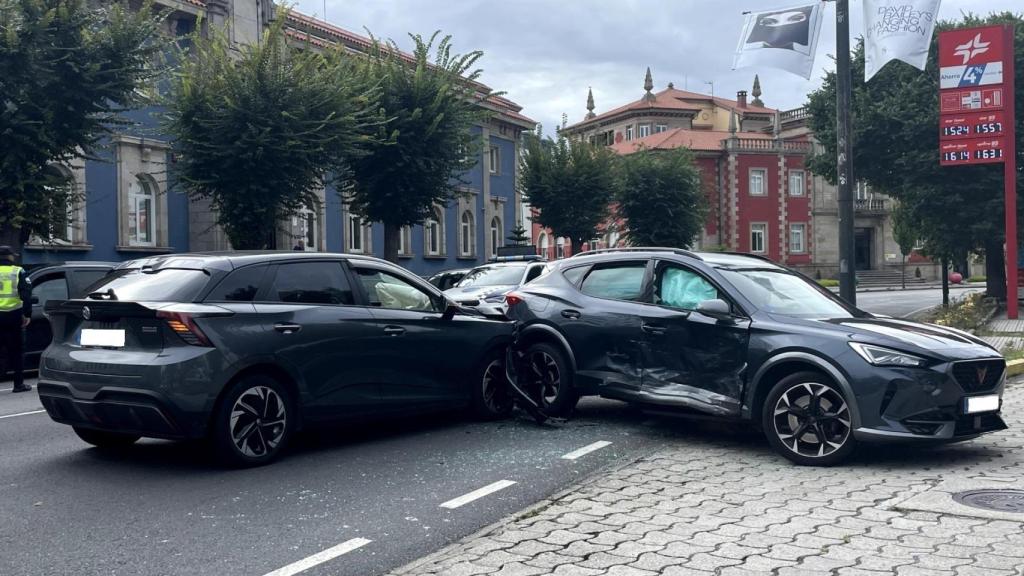 Accidente en la avenida do Porto esta mañana.
