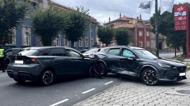 Accidente en la avenida do Porto esta mañana.