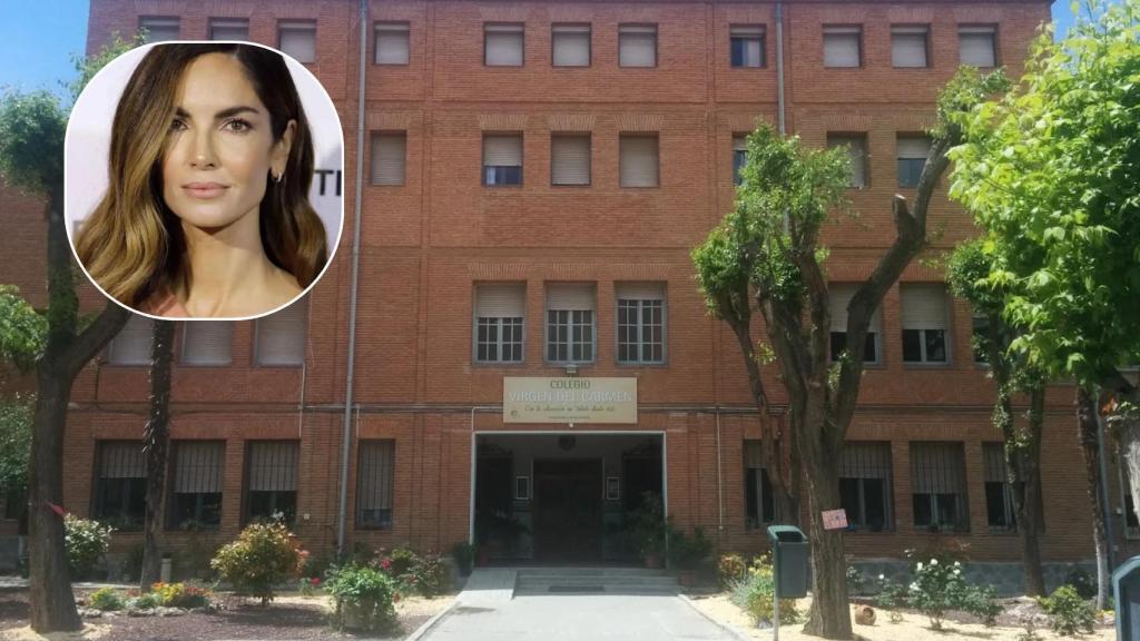 Montaje de Eugenia Silva con una imagen del colegio de Toledo.