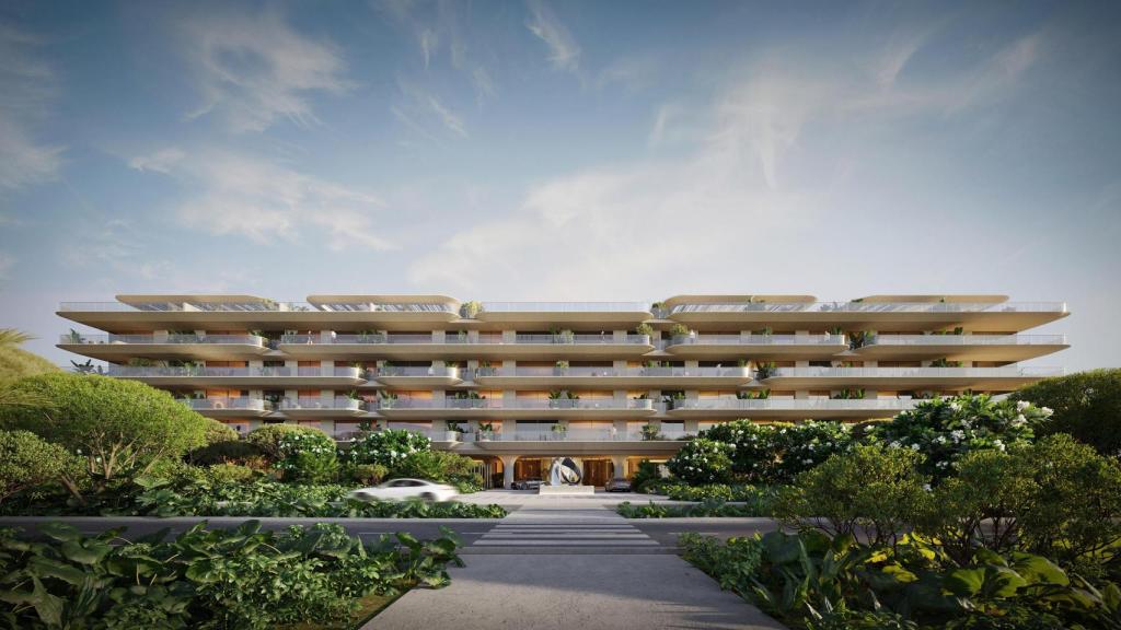 Vista exterior del futuro complejo Tyrian en Estepona.