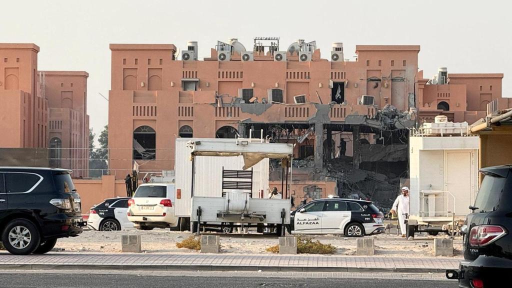 Un edificio dañado, tras un ataque israelí contra los líderes de Hamás, según un funcionario israelí, en Doha , Qatar, el 9 de septiembre de 2025.