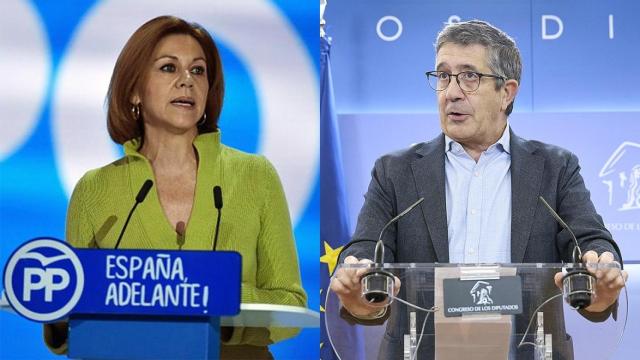 María Dolores de cospedal, ex secretaria general del PP, y Patxi López, actual portavoz parlamentario del PSOE.