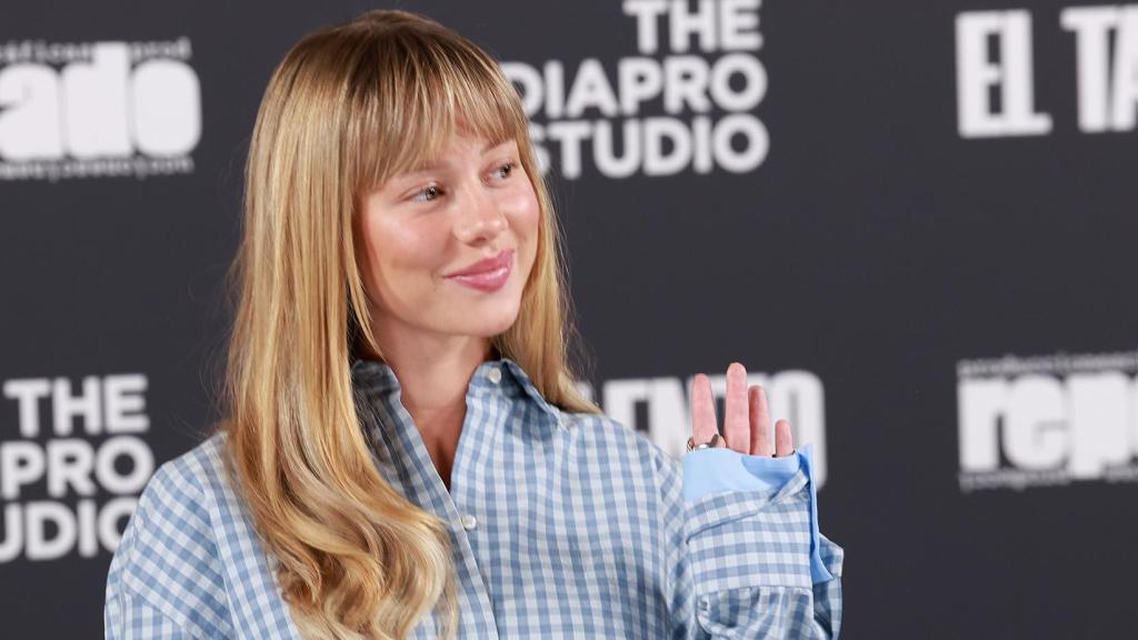 Esther Expósito en la presentación de su último trabajo.