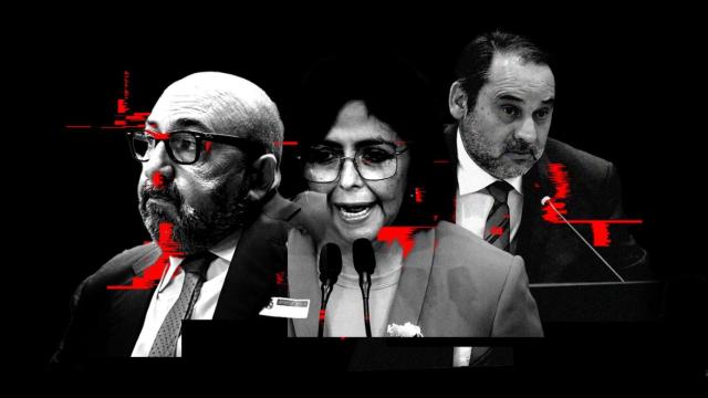 Koldo García, Delcy Rodríguez y José Luis Ábalos.