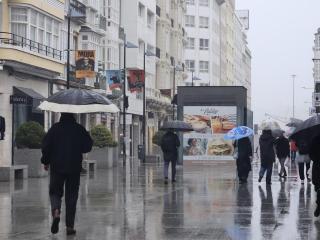 Día con lluvias en A Coruña.