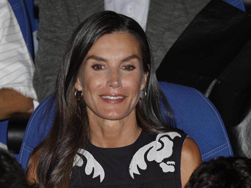 La reina Letizia en la Casa de la Cultura Paco de Lucía este miércoles por la mañana.