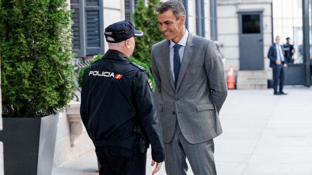 Pedro Sánchez, a su entrada en el Congreso este miércoles.