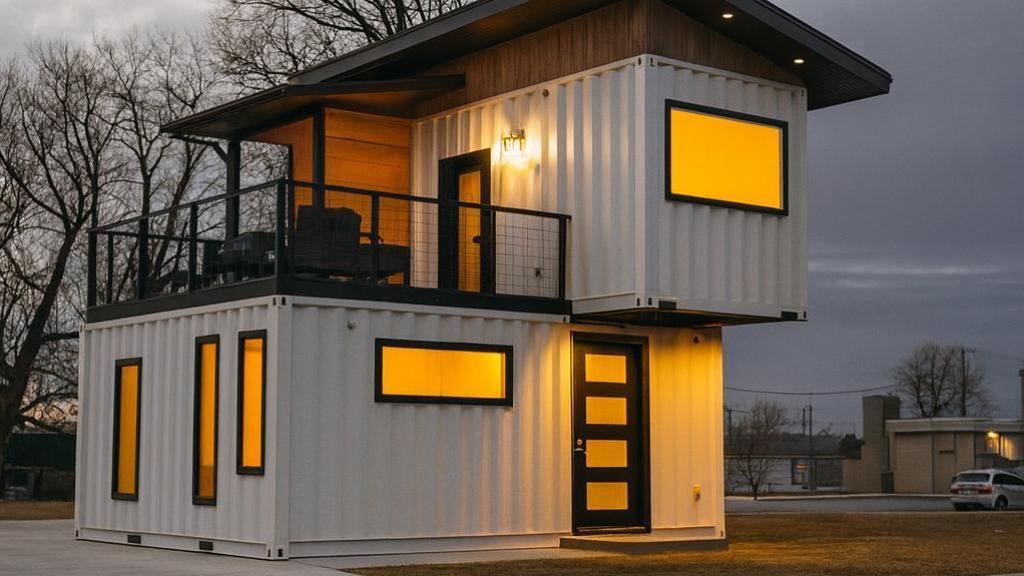 Casa prefabricada de Amazon con dos plantas.