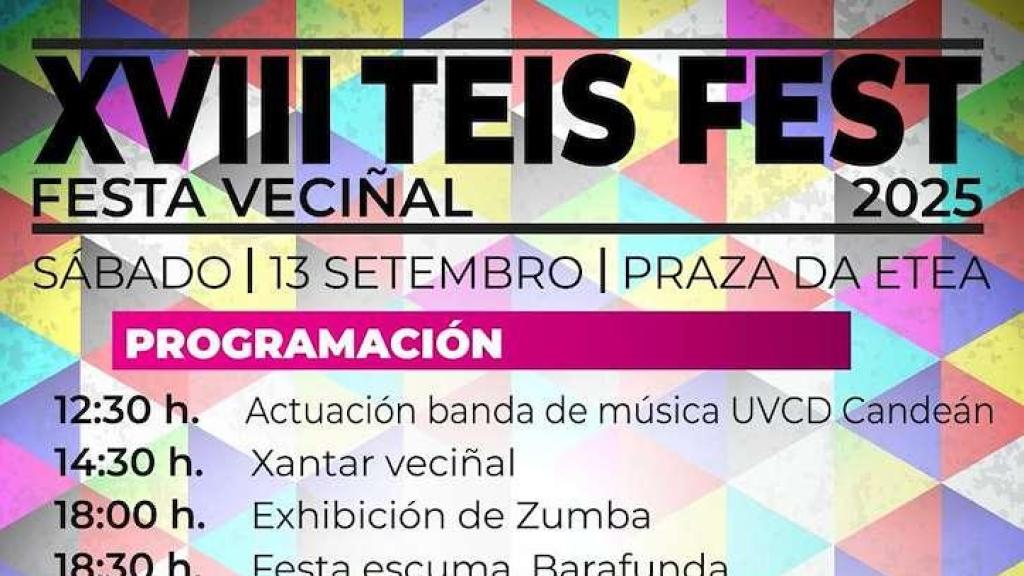 Cartel de la edición 2025 de la Fiesta vecinal Teis Fest