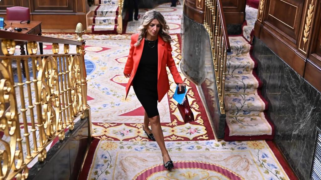 Yolanda Díaz este miércoles en el Congreso.