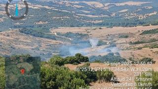 Zona afectada por el incendio en Casares.
