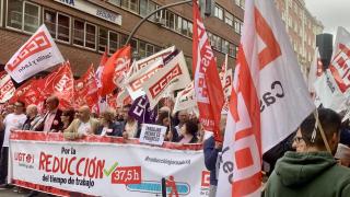 Manifestación por la reducción de la jornada laboral en Valladolid.