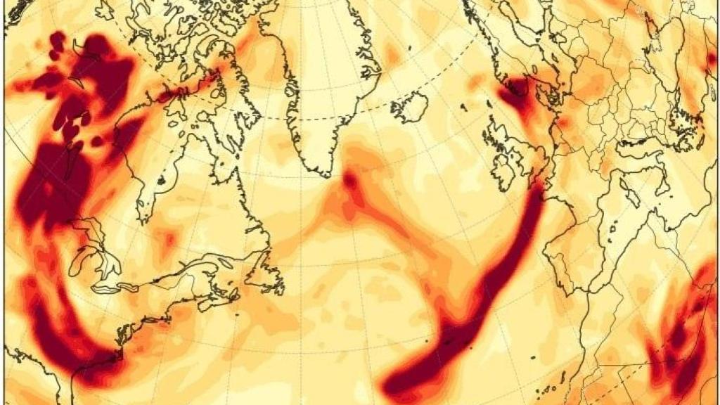 Los frentes de aerosoles provocados por los incendios de Canadá en 2023.