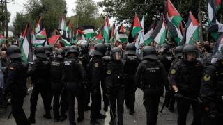 Imagen de las protestas de este martes en La Vuelta