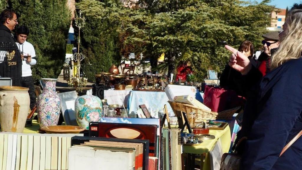 Varias personas en el Mercadillo vintage de Las Rozas.