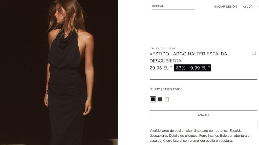 Vestido largo 'halter'. Ref. 3152/212/800